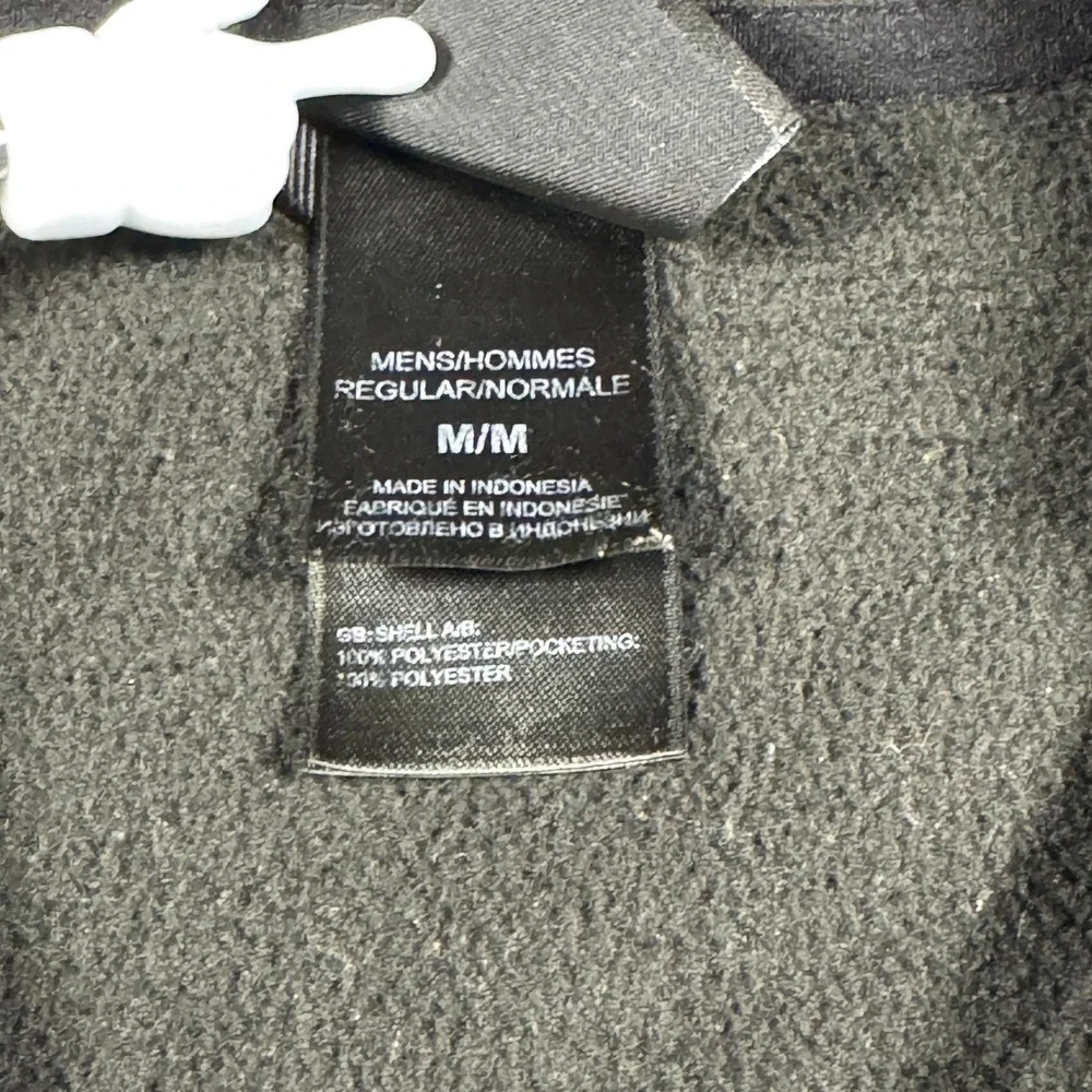 The North Face Fleece Jacket Mens M Black Full Zip Raglan Mock Neck Embroidered
